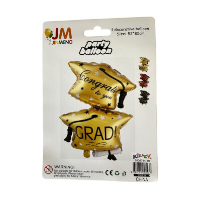 Double Gold Graduation Cap Balloons - 2
