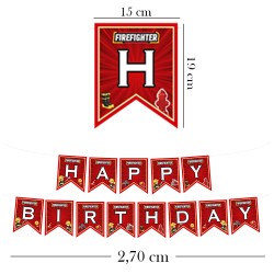 Firefighters Happy Birthday Letter Banner - Thumbnail