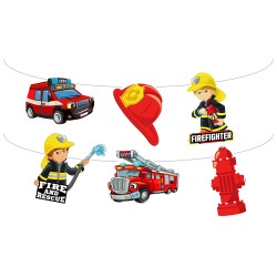 Firefighters Paper Die-Cut Banner - Thumbnail