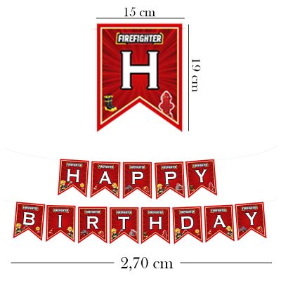 Firefigters Happy Birthday Harf Afiş