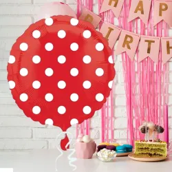 Puantiyeli Yuvarlak Folyo Balon 18