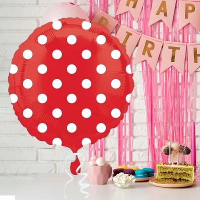 Puantiyeli Yuvarlak Folyo Balon 18