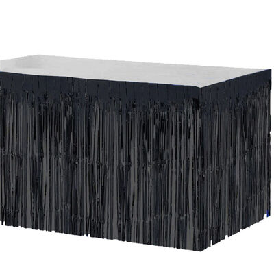 Foil Fringe Table Skirt - Black