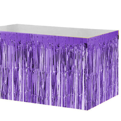Foil Fringe Table Skirt - Purple