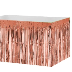 Foil Fringe Table Skirt - Rose Gold - 2