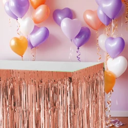 Foil Fringe Table Skirt - Rose Gold - 1