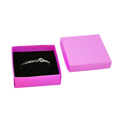 Fuchsia Cotton-Filled Bracelet Box - 1