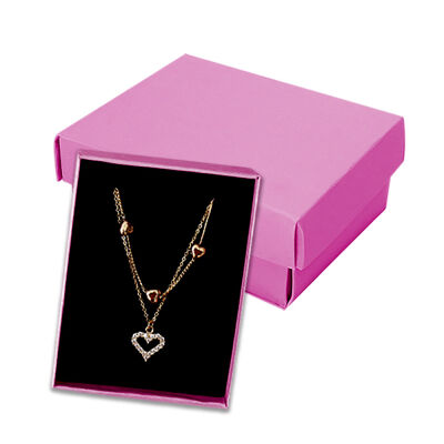 Fuchsia Cotton-Filled Necklace Box - 1