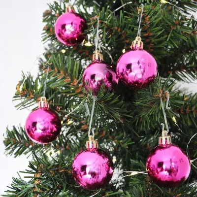 Fuchsia Glass Ball Christmas Ornaments - 1