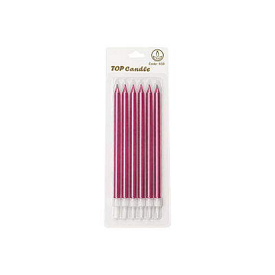 Fuchsia Long Birthday Candle Set - 15 cm (6 Pieces) - 2