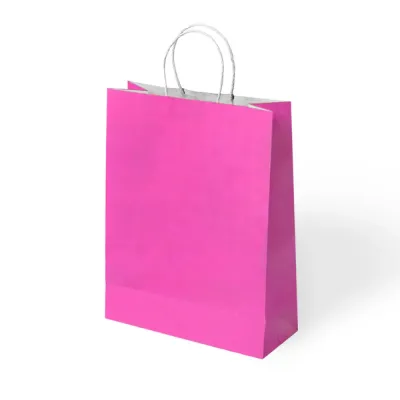 Fuchsia Paper Bags with Twisted Handles - 1