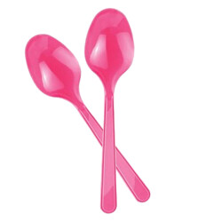 Fuchsia Plastic Spoons - Kikajoy