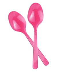 Fuchsia Plastic Spoons - Kikajoy