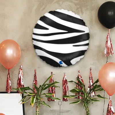 Zebra Striped Grabo Folyo Balon 18