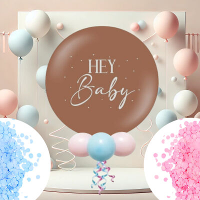 Gender Reveal Party Decoration Set - Caramel & Brown - 1
