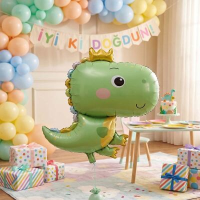 Giant Crowned Dinosaur Foil Balloon - 1