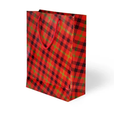 Gift Bags - Claret Red Plaid - 1