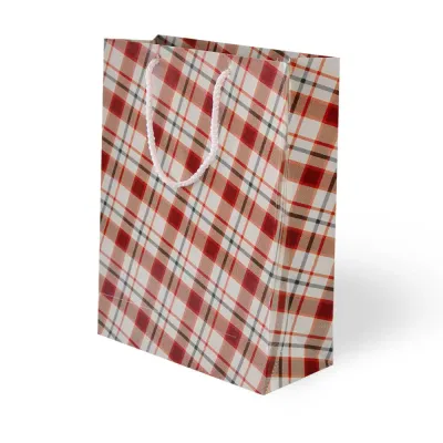 Gift Bags - White Plaid - 1