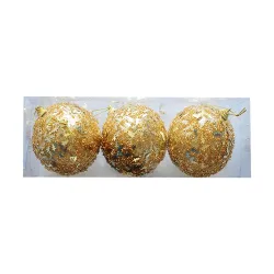 Glitter Ball Ornament - Gold - (1)