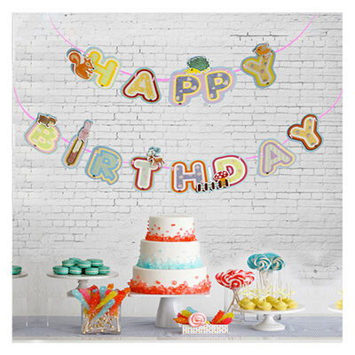 Glitter Happy Birthday Banner