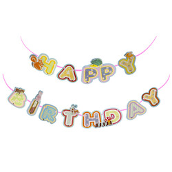 Glitter Happy Birthday Banner - Thumbnail
