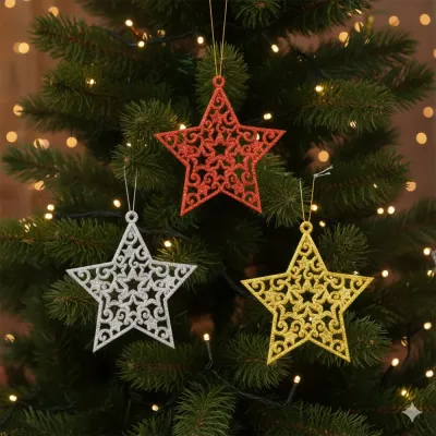 Glitter Ornament - Star - 1