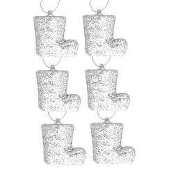 Glitter Santa Boot Christmas Ornaments - 3