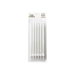 Glittery White Candle Set 15 cm - Kikajoy (1)