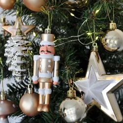 Gold Christmas Ornaments Set - 24 pcs - (1)