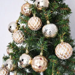Gold Christmas Ornaments Set - 24 pcs - (1)