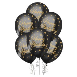 Gold Happy Birthday Crome Balloons 12
