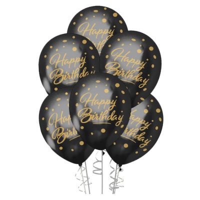 Gold Happy Birthday Crome Balloons 12