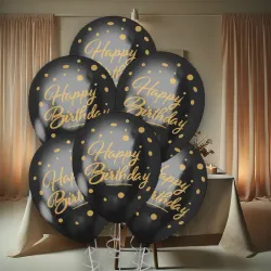 Gold Happy Birthday Crome Balloons 12