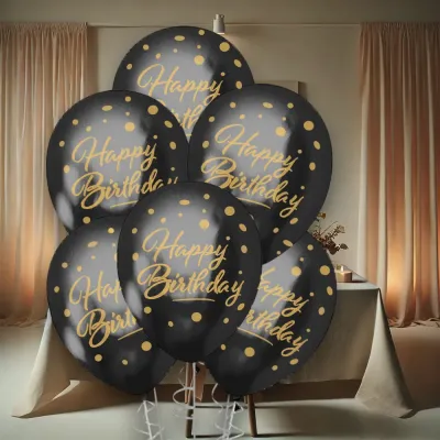 Gold Happy Birthday Crome Balloons 12