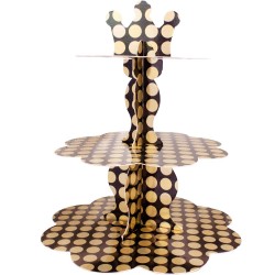 Kikajoy - Gold Metallic Polka Dot Cupcake Stand