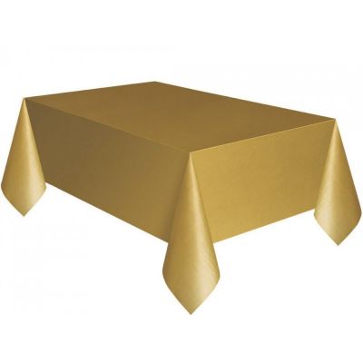 Gold Plastic Table Cover - 2