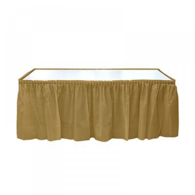 Gold Plastic Table Skirt - 2