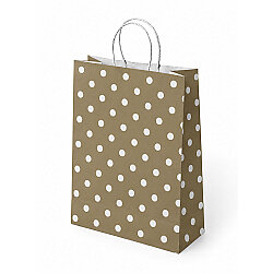 Gold Polka Dot Paper Bags with Twisted Handles - Kikajoy