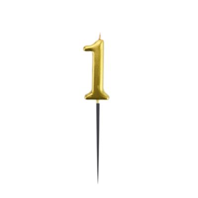 Gold Stick Numeral Candles No: 1