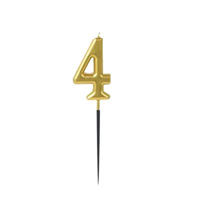 Gold Stick Numeral Candles No: 4