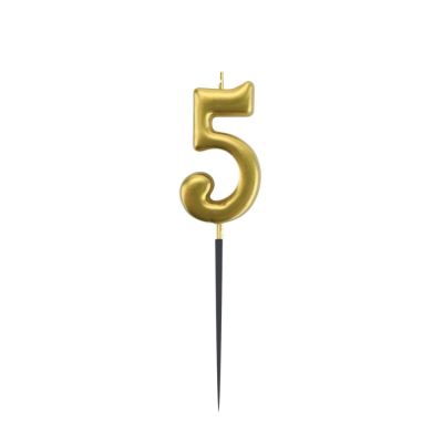 Gold Stick Numeral Candles No: 5