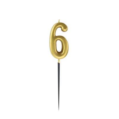 Gold Stick Numeral Candles No: 6