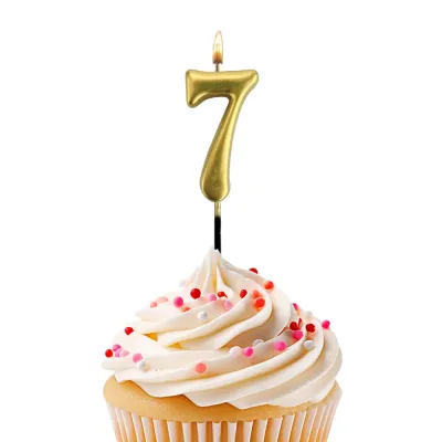 Gold Stick Numeral Candles No: 7 - 1
