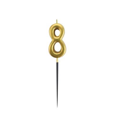 Gold Stick Numeral Candles No: 8