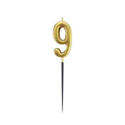 Gold Stick Numeral Candles No: 9