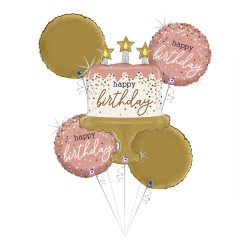 Grabo - Happy Birthday Rose Gold Grabo Folyo Balon Seti