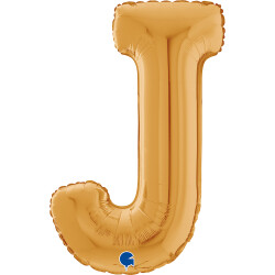 j Harf Altın Altın Folyo Balon 26