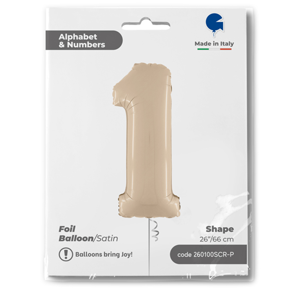 1 Rakam Grabo Satin Cream Folyo Balon 26"