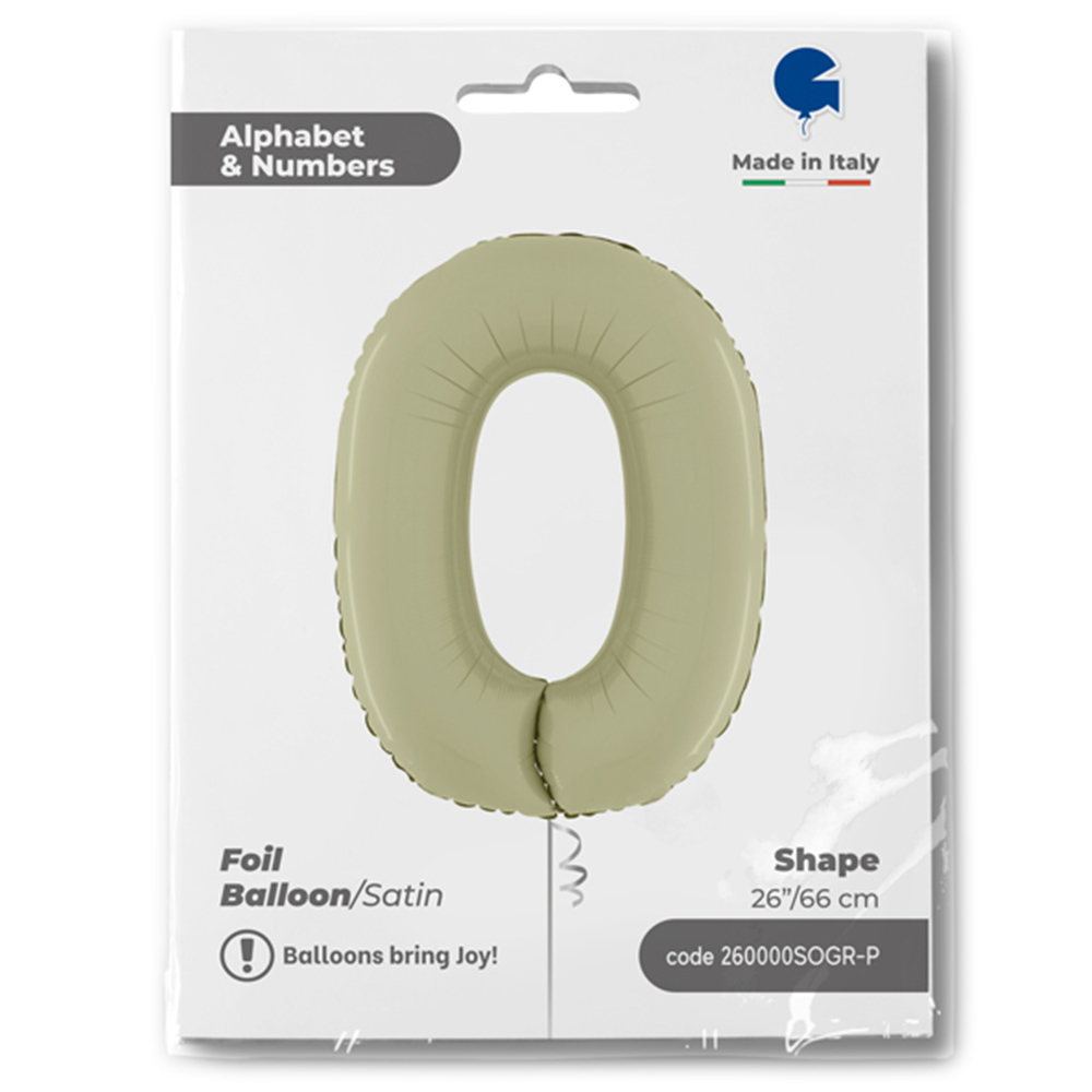 0 Rakam Grabo Satin Olive Green Folyo Balon 26"