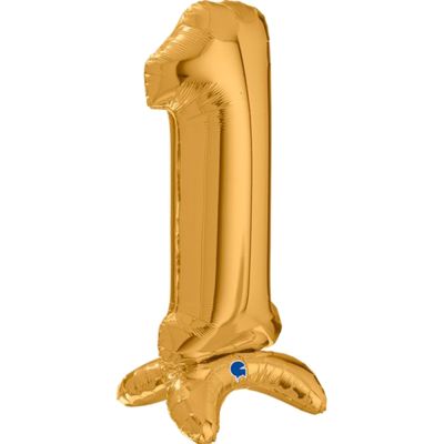 1 Rakam Altın Stands Up Grabo Folyo Balon 25